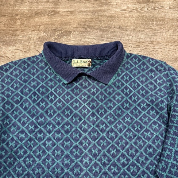 LL Bean Vintage 100% Cotton Sweater Size Large - Picture 3 of 8